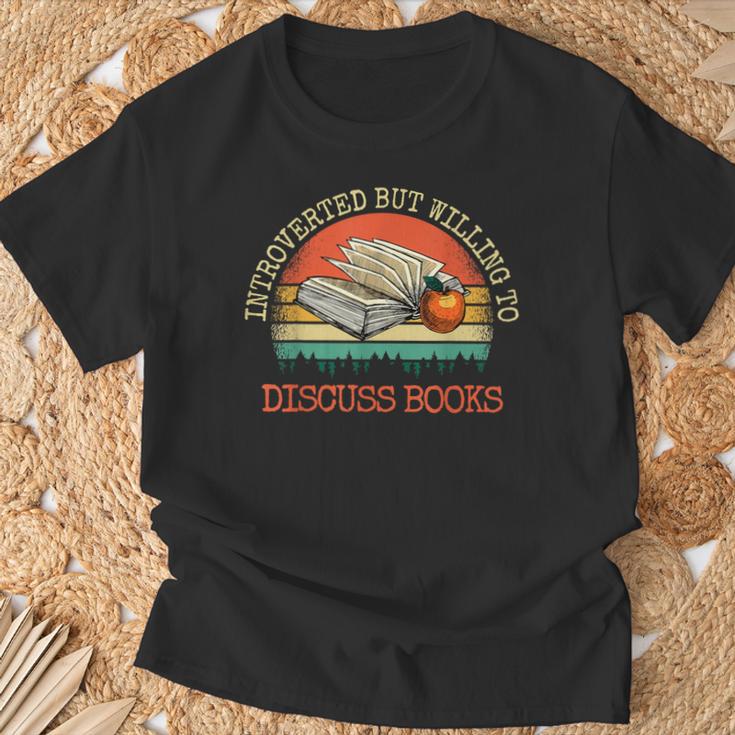 Introverted But Willing To Discuss Books T-Shirt Gifts for Old Men