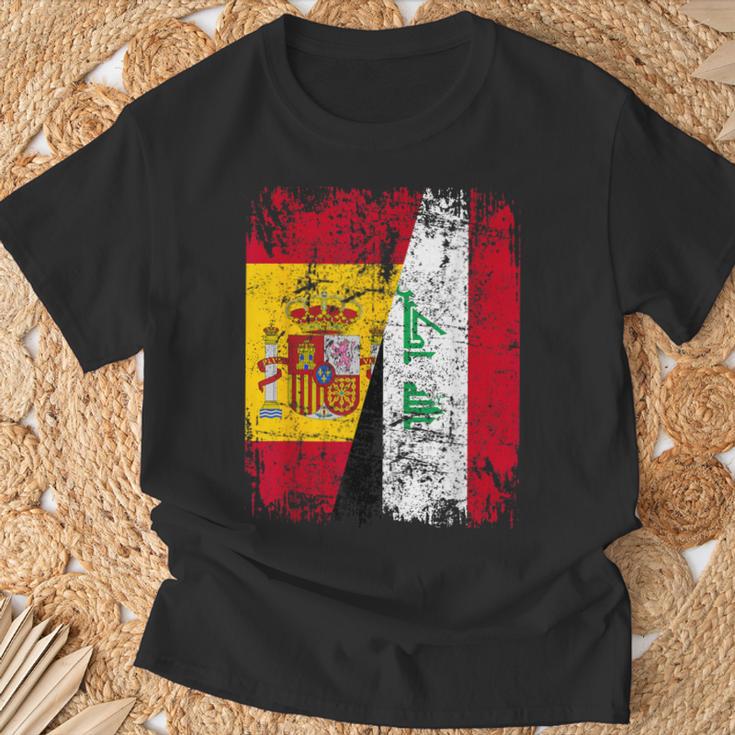 Irak España Bandera De La Amistad Irak Camiseta unisex Regalos para ancianos