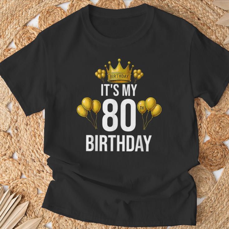 It's My 80Th Birthday Party 80歳 誕生日 メンズ レディース Tシャツ 高齢者への贈り物