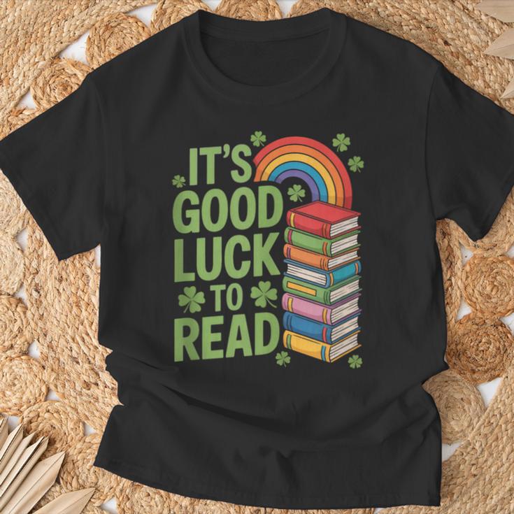 Its Good Luck To Read Rainbow Reading Books T-Shirt Gifts for Old Men
