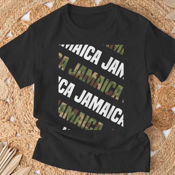 Jamaicaカモ柄グリーンカモフラージュ Tシャツ 高齢者への贈り物