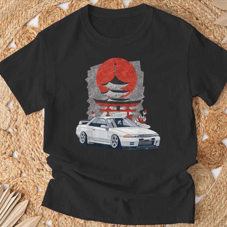 Jdm スカイライン 32 カーチューニング 日本 神社 ドリフト Tシャツ 高齢者への贈り物