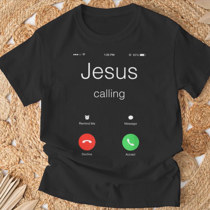 Jesus Calling Jesus Phone クリスチャンtシャツ Tシャツ 高齢者への贈り物