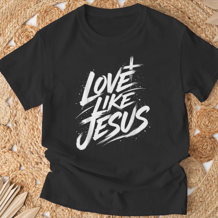 Jesus Love Like Jesus 十字架 クリスチャン Tシャツ 高齢者への贈り物