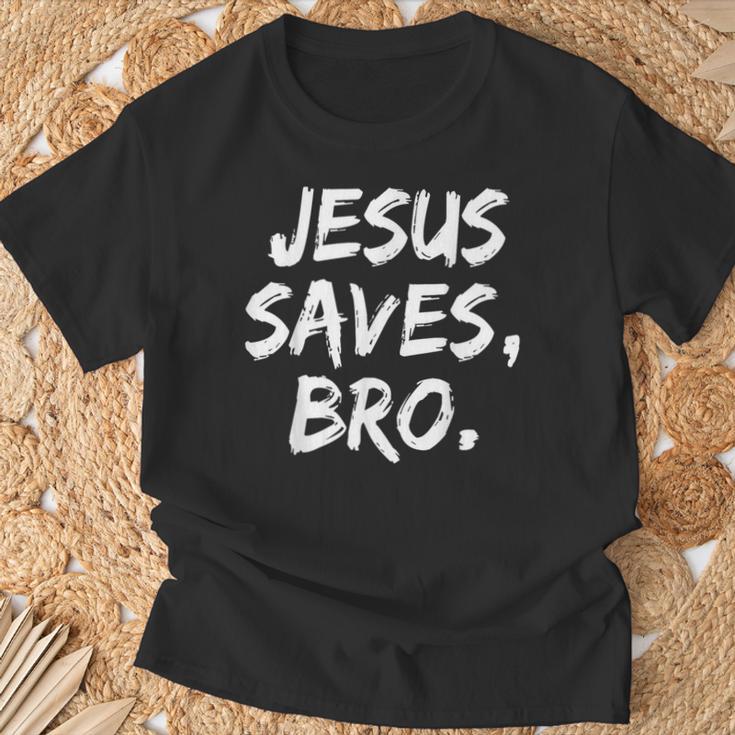 Jesusaves Bro クリスチャン 信者 信仰 神 宗教 Tシャツ 高齢者への贈り物