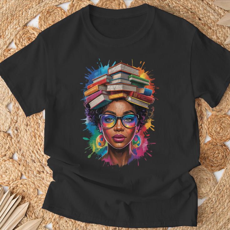 Juneteenth Educated Melanin Queen Afro Women Book Lover T-Shirt Gifts for Old Men