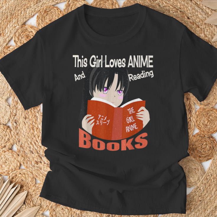 Just A Girl Who Loves Anime And Reading Books T-Shirt Gifts for Old Men