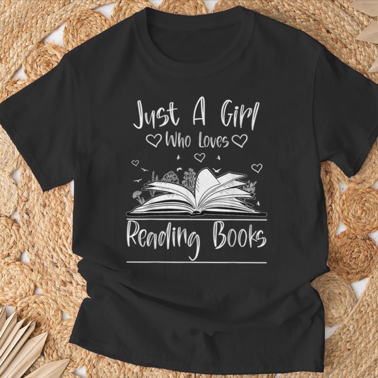 Just A Girl Who Loves Books Book Lovers T-Shirt Gifts for Old Men