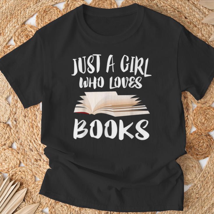 Just A Girl Who Loves Books Reader Lover T-Shirt T-Shirt Gifts for Old Men