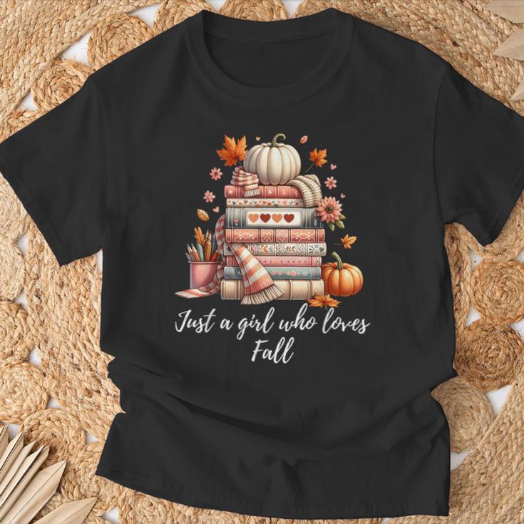 Just a Girl Who Loves Fall Books And Pumpkins T-Shirt Gifts for Old Men Just a Girl Who Loves Fall Books And Pumpkins T-Shirt Gifts for Old Men