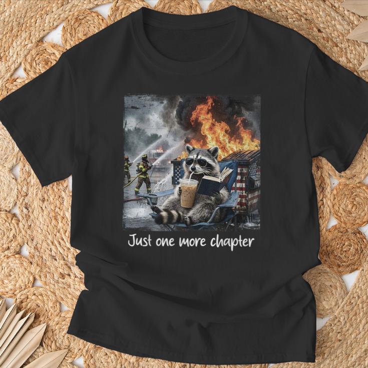 Just One More Chapter Dumpster Raccoon Reading Book T-Shirt Gifts for Old Men Just One More Chapter Dumpster Raccoon Reading Book T-Shirt Gifts for Old Men