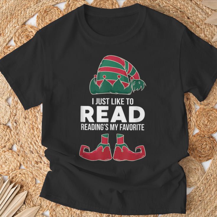 I Just Like To Read Reading's My Favorite Xmas Book Club Fan T-Shirt Gifts for Old Men I Just Like To Read Reading's My Favorite Xmas Book Club Fan T-Shirt Gifts for Old Men