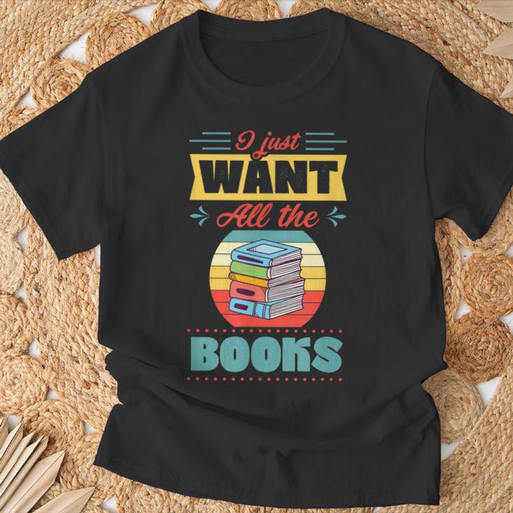 I Just Want All The Books Reading Literary T-Shirt Gifts for Old Men I Just Want All The Books Reading Literary T-Shirt Gifts for Old Men