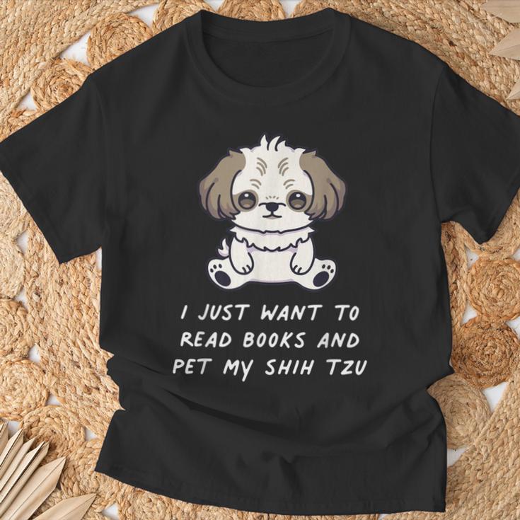 I Just Want To Read Books And Pet My Shih Tzu Dog Kawaii For Men Women Kids T-Shirt Gifts for Old Men I Just Want To Read Books And Pet My Shih Tzu Dog Kawaii For Men Women Kids T-Shirt Gifts for Old Men