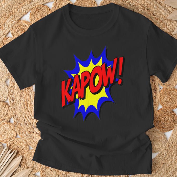 KAPOW Action Super Hero Retro Comic Book Bubble Superhero T-Shirt Gifts for Old Men KAPOW Action Super Hero Retro Comic Book Bubble Superhero T-Shirt Gifts for Old Men