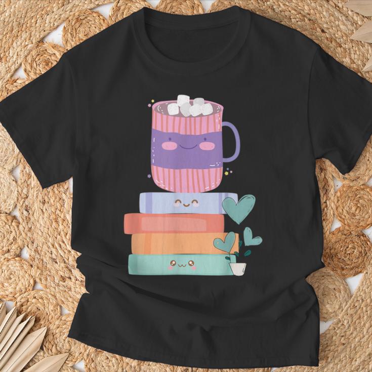 Kawaii Pastel Goth Cute Hot Chocolate Book Lover Anime Art T-Shirt Gifts for Old Men