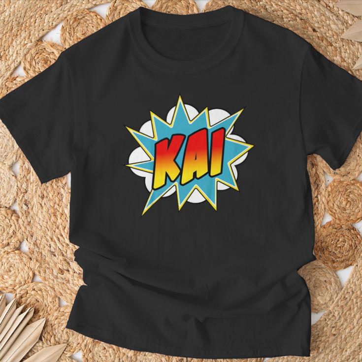 Kids Boys Kai Name Personalized Comic Book Superhero T-Shirt Gifts for Old Men Kids Boys Kai Name Personalized Comic Book Superhero T-Shirt Gifts for Old Men