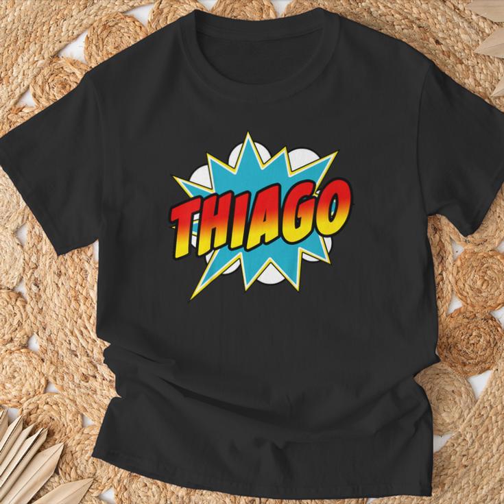 Kids Boys Thiago Comic Book Superhero Name T-Shirt Gifts for Old Men