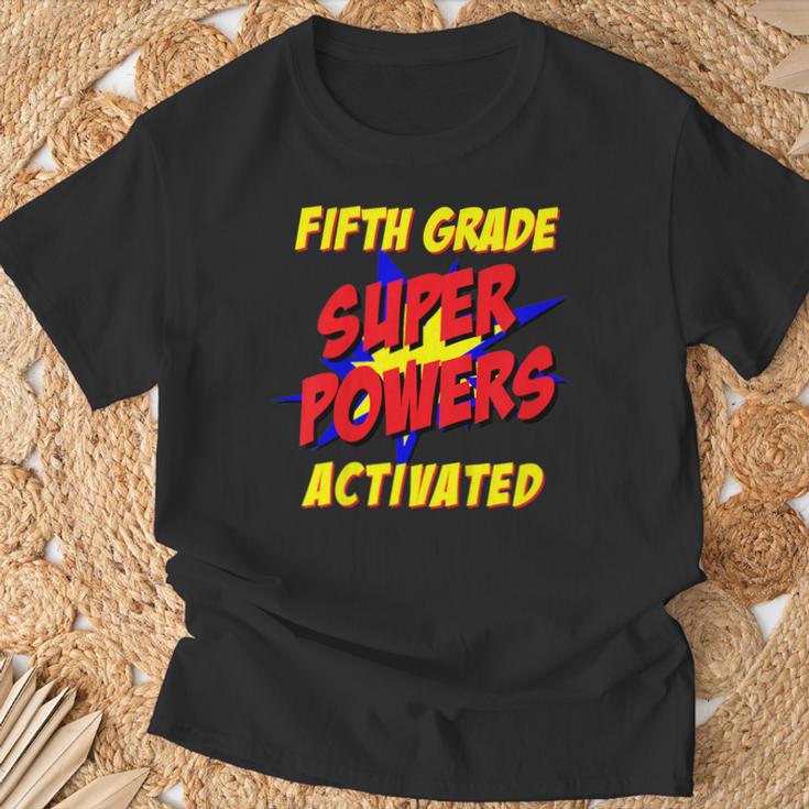 Kids Fifth Grade Superpower Superhero Comic Book First Day School T-Shirt Gifts for Old Men