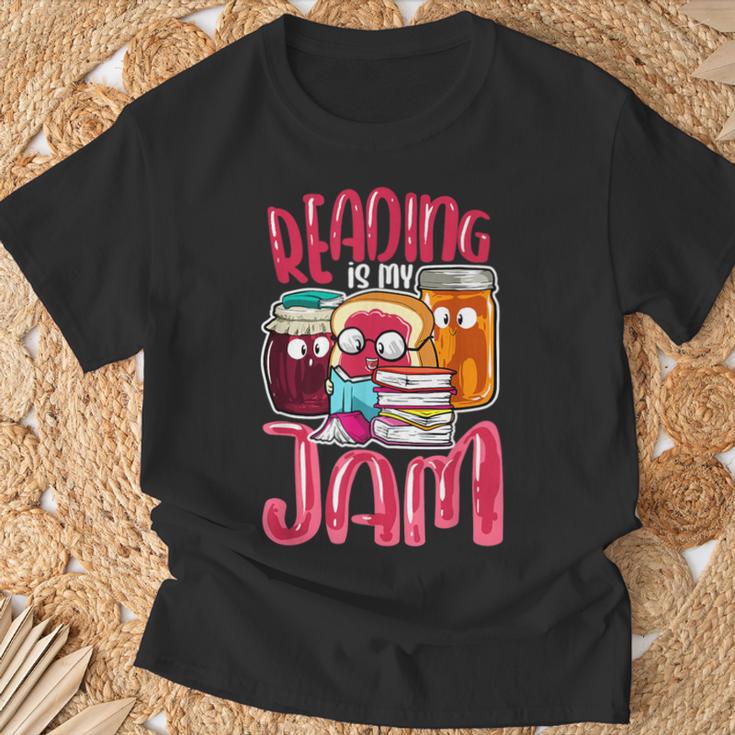 Kids Teacher I Love To Read Books Reading Is My Jam T-Shirt Gifts for Old Men