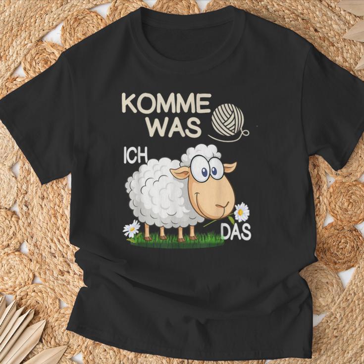 Komme Was Wolle Ichchaf Das Lustigeschaf T-Shirt Geschenke für alte Männer