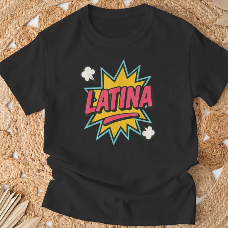 Latina Superhero Comic Book Bubble T-Shirt Gifts for Old Men