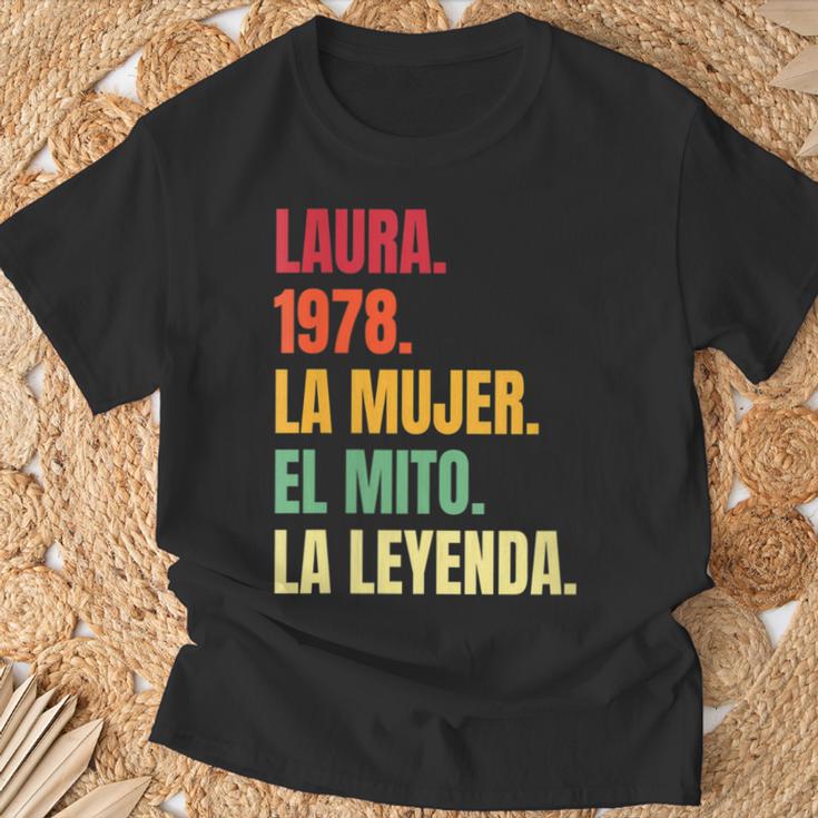Laura 44 Cumpleaños Regalo Años Divertido Decoración Cuello Camiseta unisex Regalos para ancianos