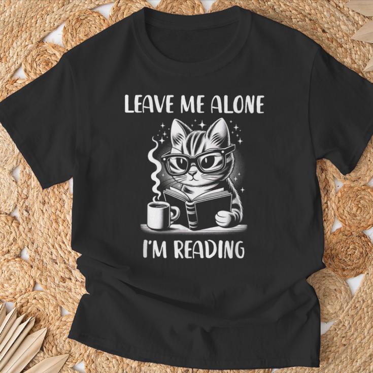 Leave Me Alone I'm Reading Nerdy Cat Drink Coffee Read Book For Men Women T-Shirt Gifts for Old Men Leave Me Alone I'm Reading Nerdy Cat Drink Coffee Read Book For Men Women T-Shirt Gifts for Old Men