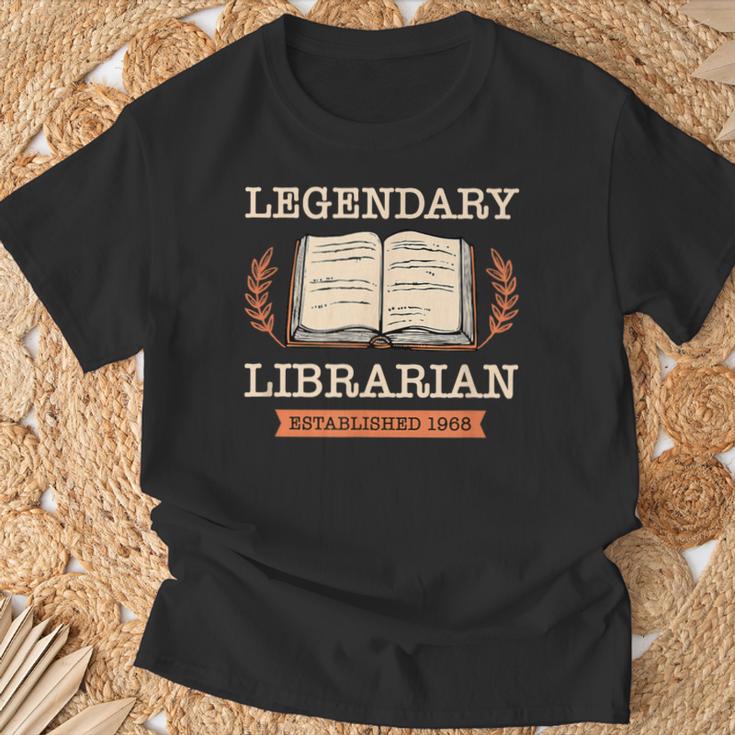 Legendary Librarian Established 1968 Library Book Birthday T-Shirt Gifts for Old Men