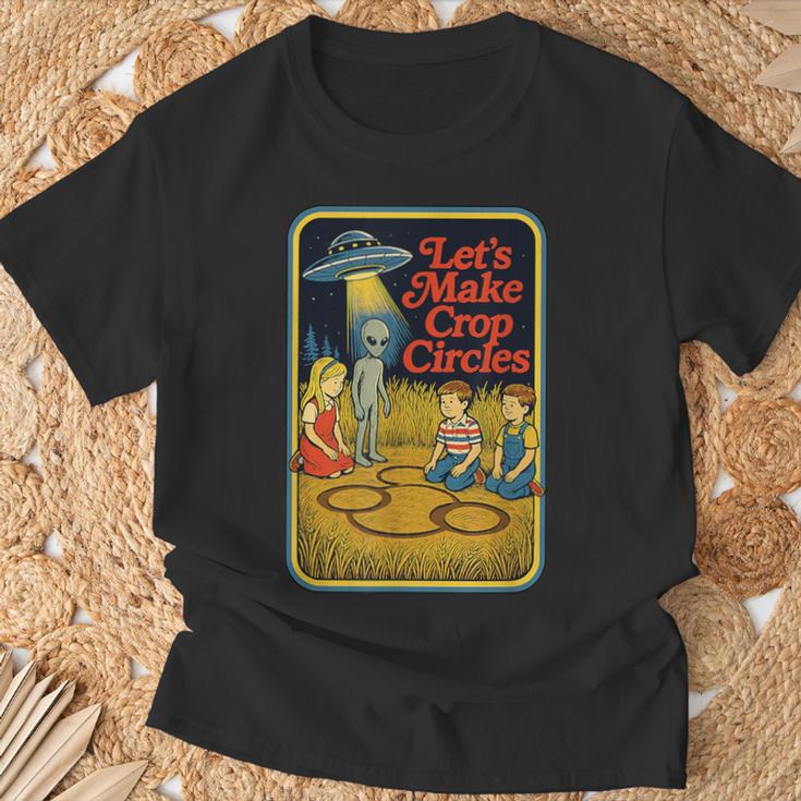 Let's Make Crop Circles 面白い レトロ ヴィンテージ エイリアン Ufo Tシャツ 高齢者への贈り物