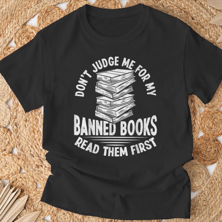 Librarian Banned Book List Banned Book Set Book Lover T-Shirt Gifts for Old Men