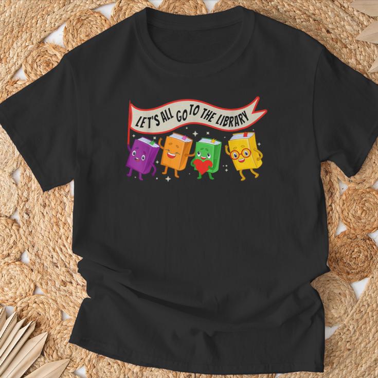 Librarian Let's All Go To The Library Cute Groovy Book Lover T-Shirt Gifts for Old Men Librarian Let's All Go To The Library Cute Groovy Book Lover T-Shirt Gifts for Old Men