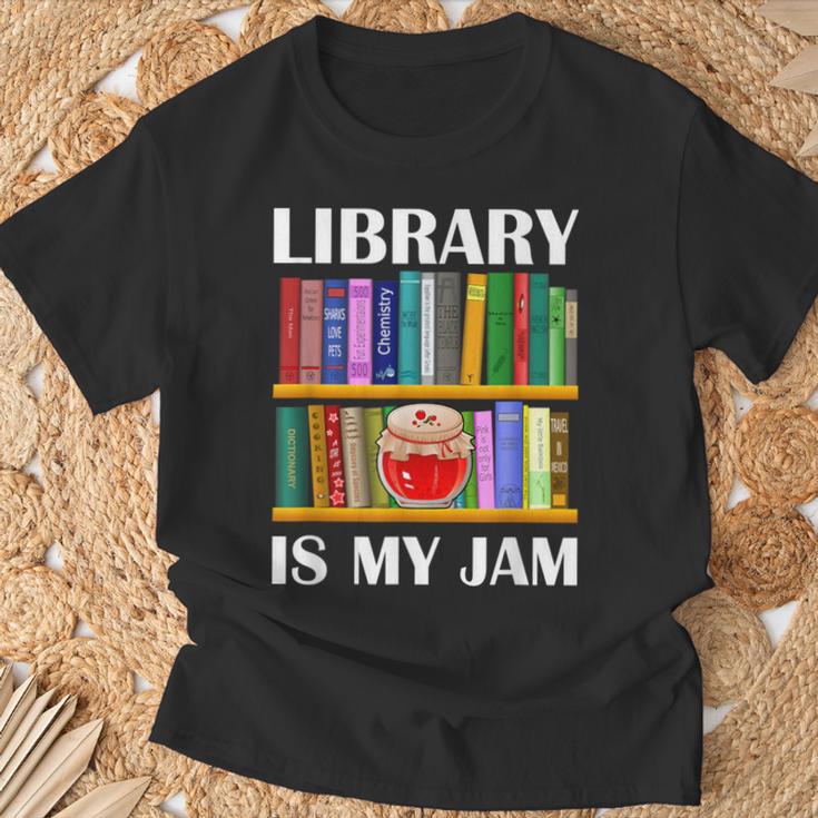 Library Is My Jam Librarian Reader Book Lover T-Shirt Gifts for Old Men