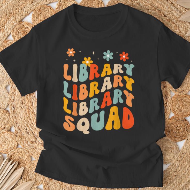 Library Squad Team Librarian Teacher Book Lover Retro Groovy T-Shirt Gifts for Old Men Library Squad Team Librarian Teacher Book Lover Retro Groovy T-Shirt Gifts for Old Men