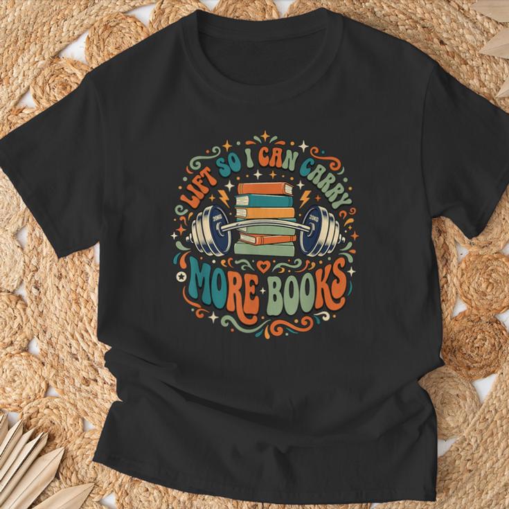 Lift So I Can Carry More Books Bookworm Retro T-Shirt Gifts for Old Men Lift So I Can Carry More Books Bookworm Retro T-Shirt Gifts for Old Men
