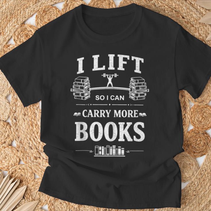 I Lift So I Can Carry More Books Reading Workout Gym T-Shirt Gifts for Old Men