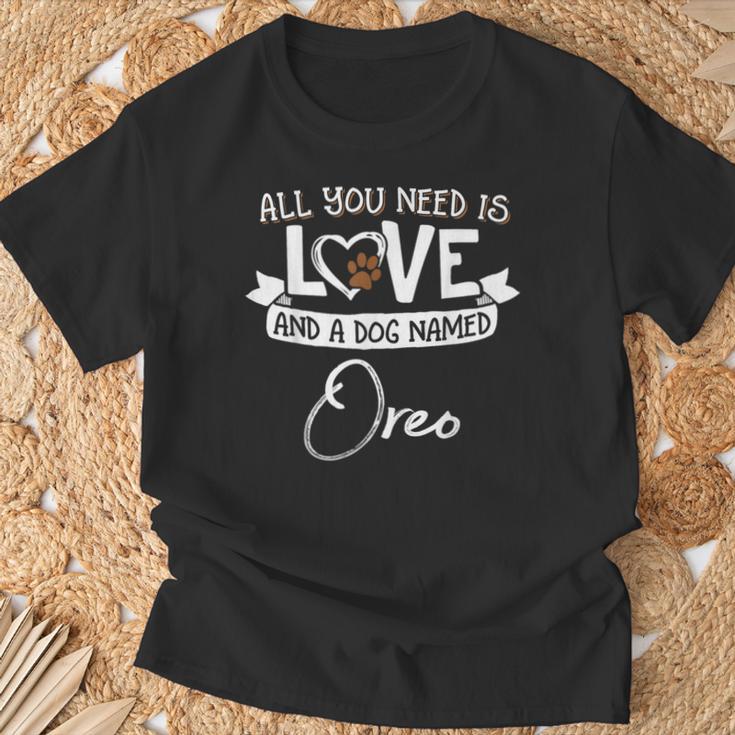 Linda Camisa De Perro Llamado Oreo Para Es Y Hombres Camiseta unisex Regalos para ancianos