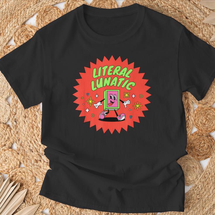 Literal Lunatic Book Lovers Library Readers & Teachers T-Shirt Gifts for Old Men