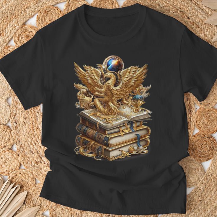 A Lively-Creative Gold Fantasy-Dragon On Story-Books T-Shirt Gifts for Old Men A Lively-Creative Gold Fantasy-Dragon On Story-Books T-Shirt Gifts for Old Men