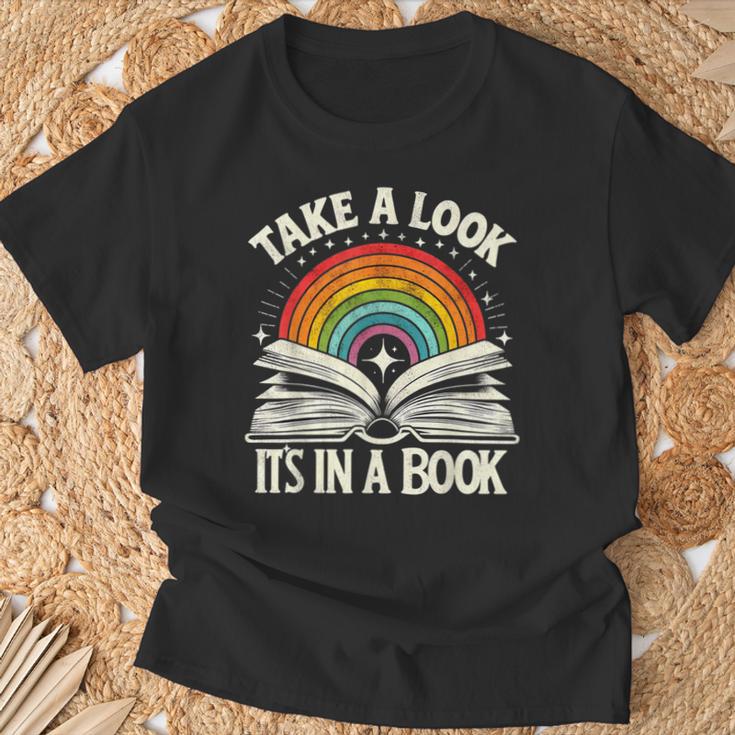 Take A Look A Book Vintage Reading Librarian Rainbow T-Shirt Gifts for Old Men Take A Look A Book Vintage Reading Librarian Rainbow T-Shirt Gifts for Old Men