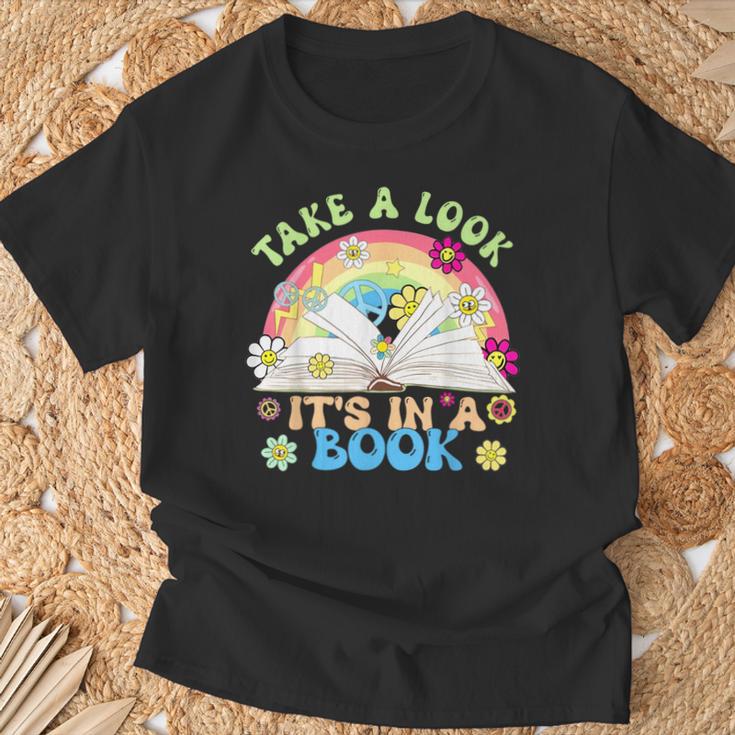 Take A Look Its In Book Books Lover Librarian Bookworm T-Shirt Gifts for Old Men