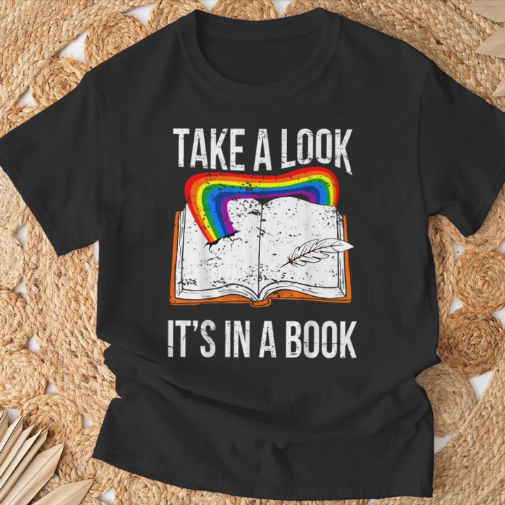 Take A Look It's In A Book Rainbow Bookworm And Book Lover T-Shirt Gifts for Old Men Take A Look It's In A Book Rainbow Bookworm And Book Lover T-Shirt Gifts for Old Men