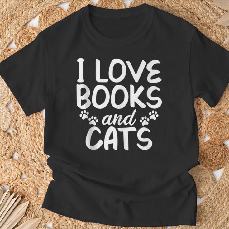 I Love Books And Cats Book Lover T-Shirt Gifts for Old Men I Love Books And Cats Book Lover T-Shirt Gifts for Old Men
