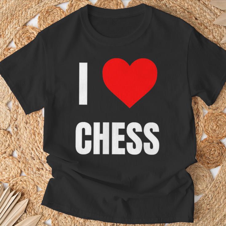 I Love Chess ハートギフト メンズ レディース キッズ アパレル 服 Tシャツ 高齢者への贈り物