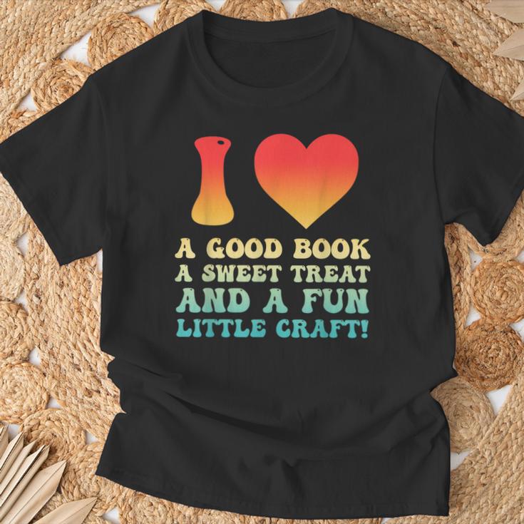 I Love A Good Book Sweet Treat Crochet Baking T-Shirt Gifts for Old Men