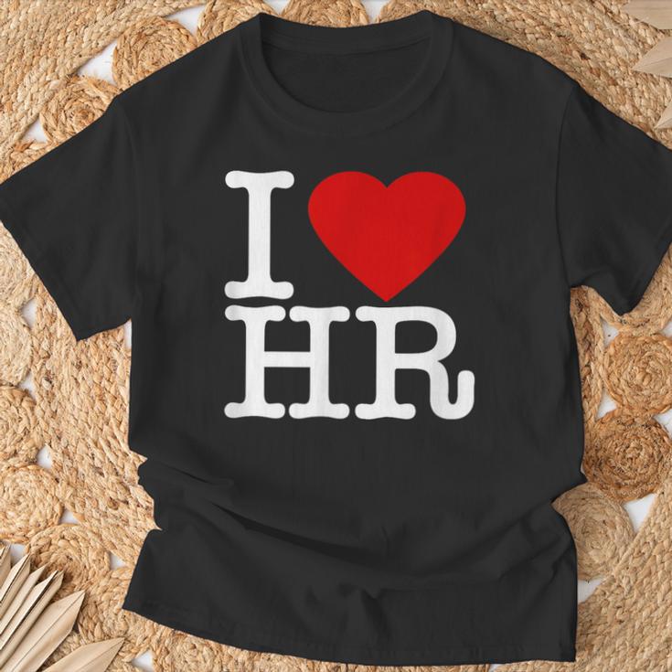 I Love Hr レッドハート 人事 Tシャツ 高齢者への贈り物