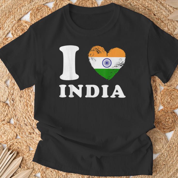 I Love India ハートフラッグインド Tシャツ 高齢者への贈り物