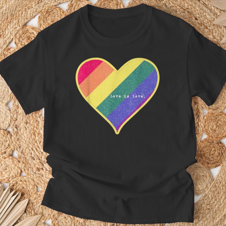 Love Is Love レインボーハート Tシャツ 高齢者への贈り物