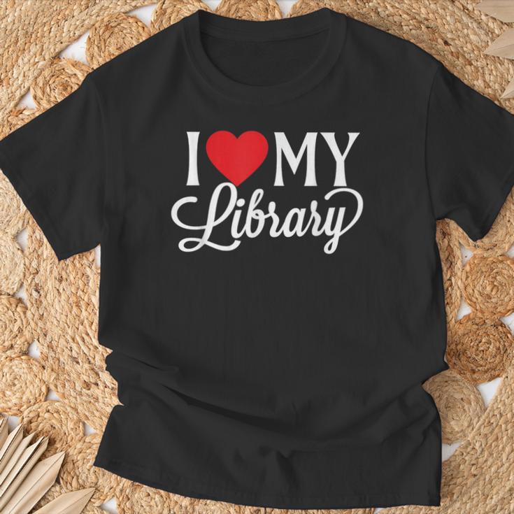 I Love My Library Librarian Book Lover Reading Bookworm T-Shirt Gifts for Old Men