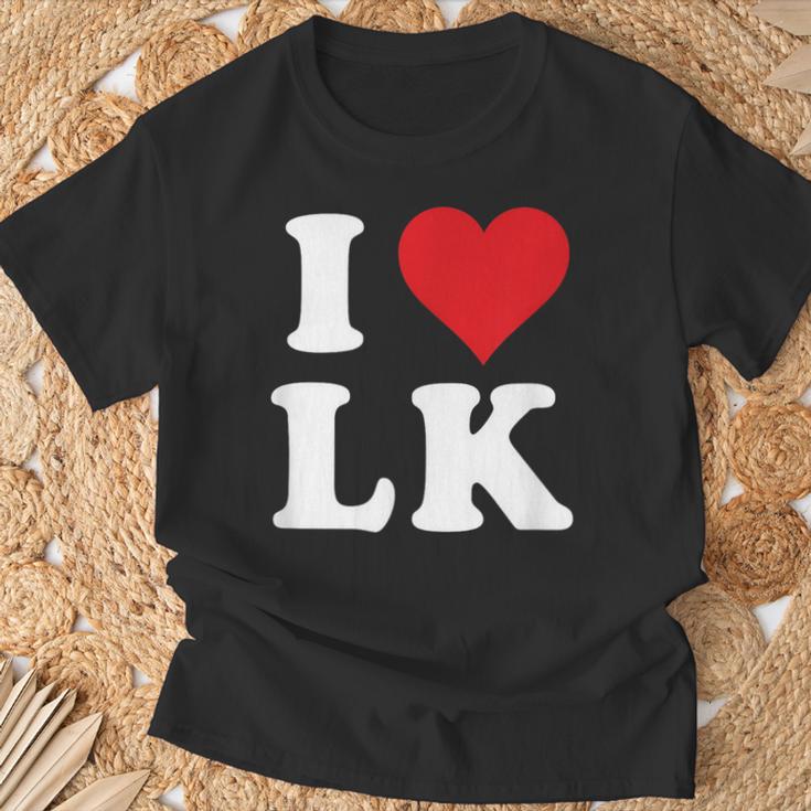I Love Lk Initials I Heart LK First Last Name L K Tシャツ 高齢者への贈り物